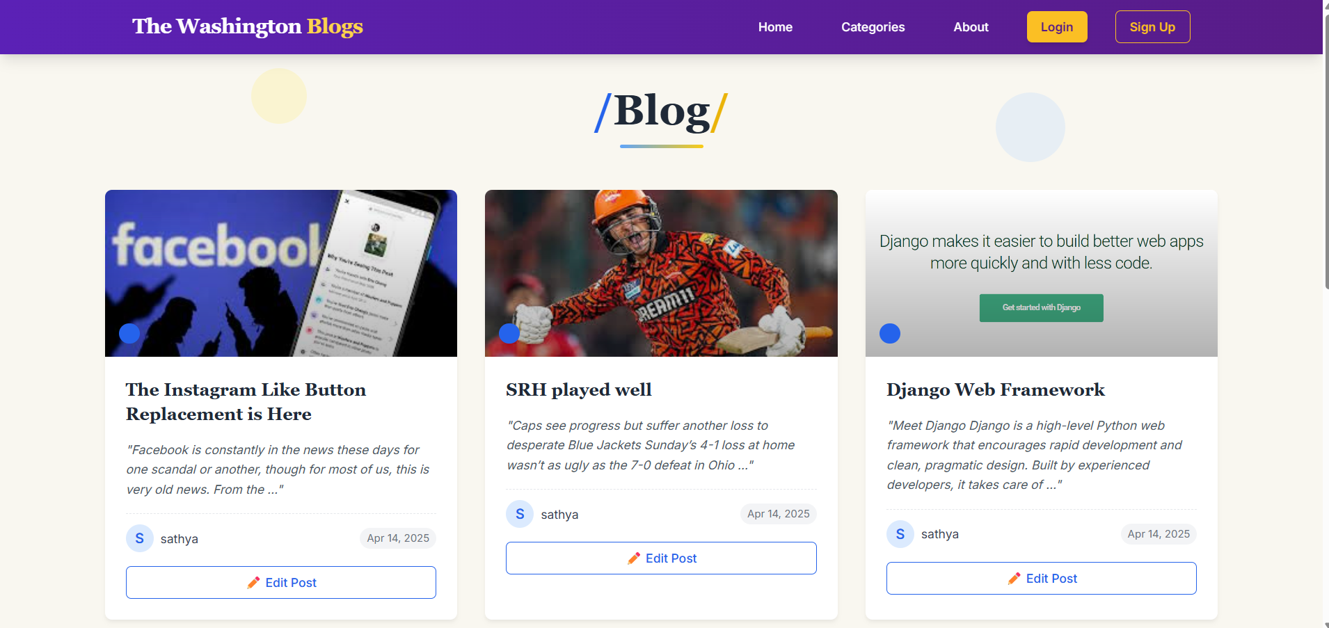 Blog App Screenshot